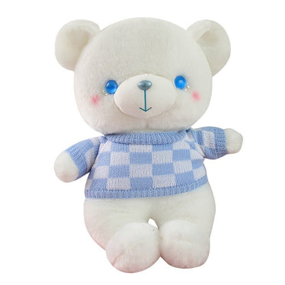 White Pink Gray Bear Plush Doll - TOY-PLU-95601 - Yangzhoukabusha - 42shops