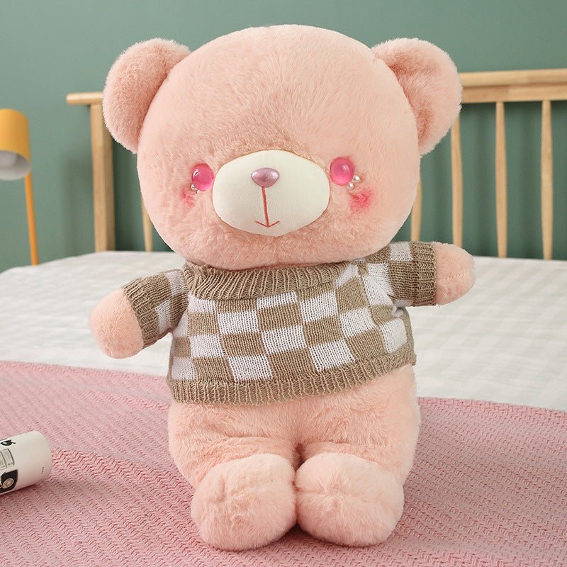 White Pink Gray Bear Plush Doll - TOY-PLU-95609 - Yangzhoukabusha - 42shops