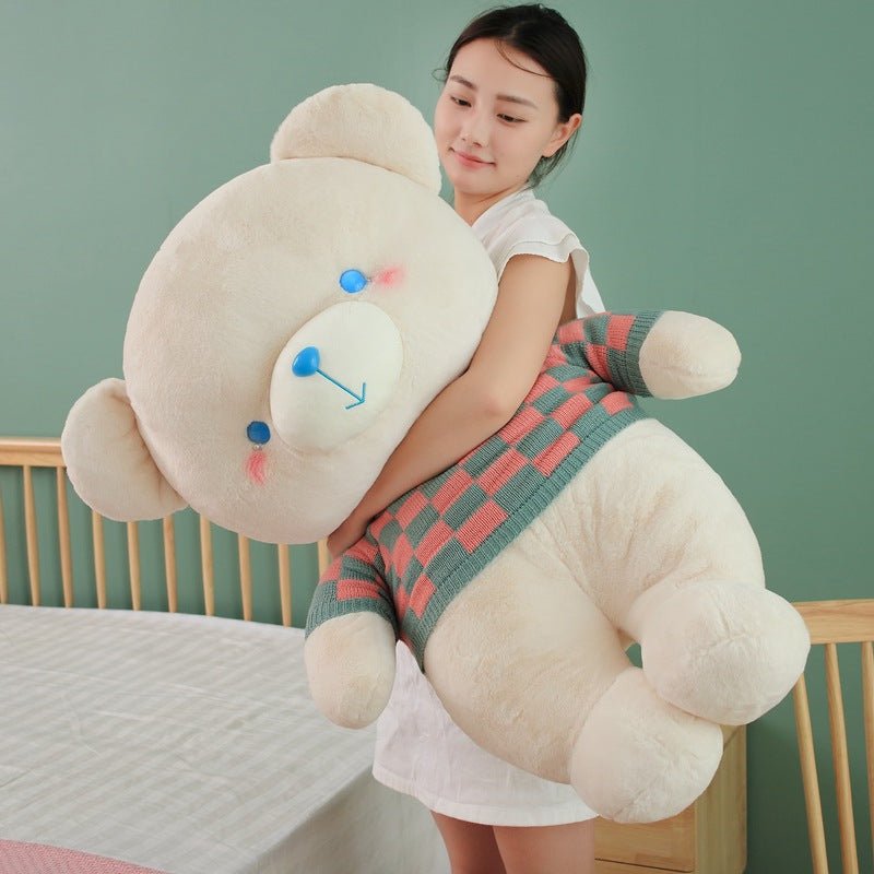 White Pink Gray Bear Plush Doll - TOY-PLU-95613 - Yangzhoukabusha - 42shops