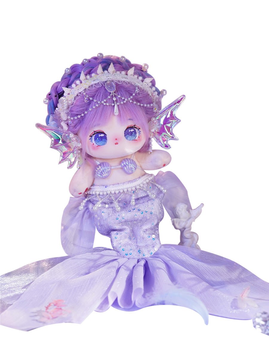 White Purple Blue Sea-maid Cotton Doll Clothes pre-order purple 