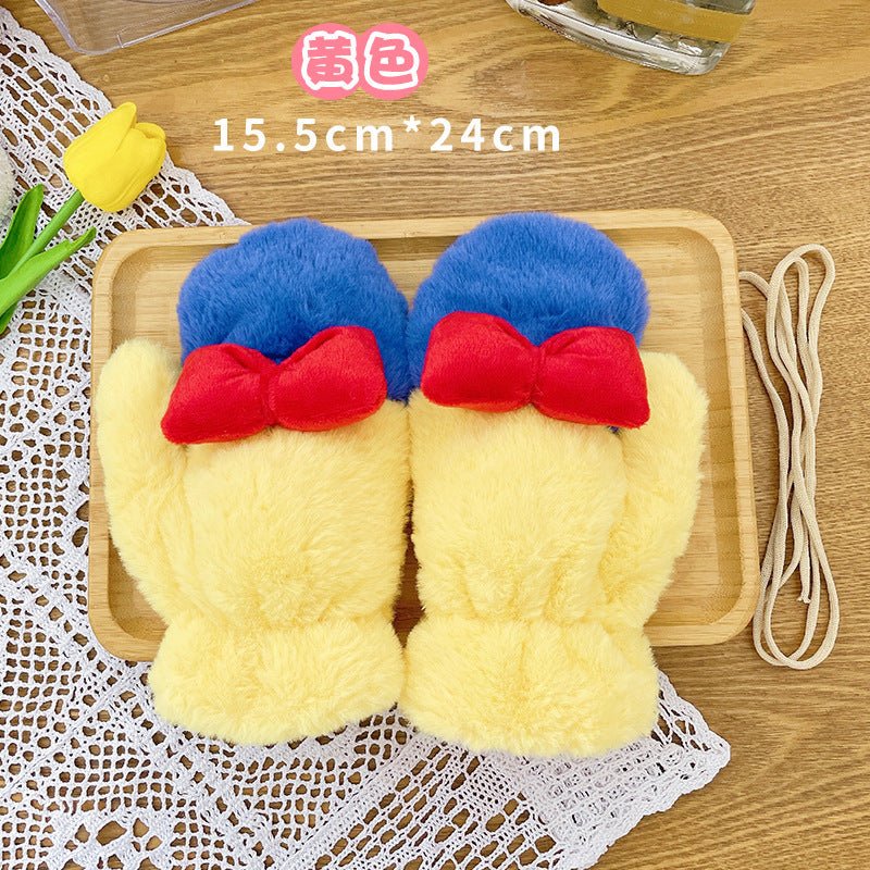 Winter Warm Thickened Gloves With Velvet yellow  